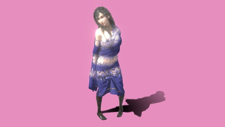 Tifa Remake Purple Outfit 3D Model