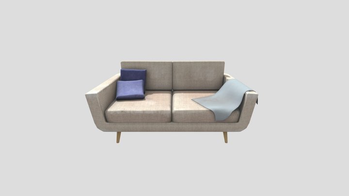 Low poly sofa 3D Model