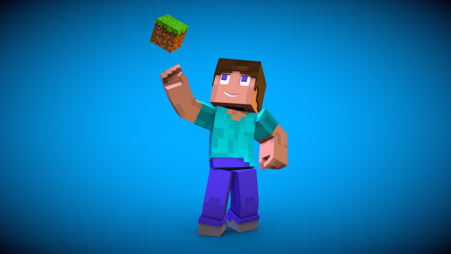 3D model Minecraft Steve VR / AR / low-poly