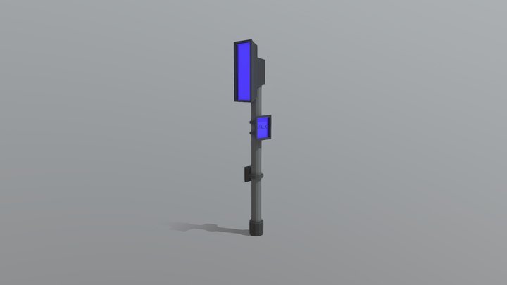 Cyberpunk Traffic Light 3D Model