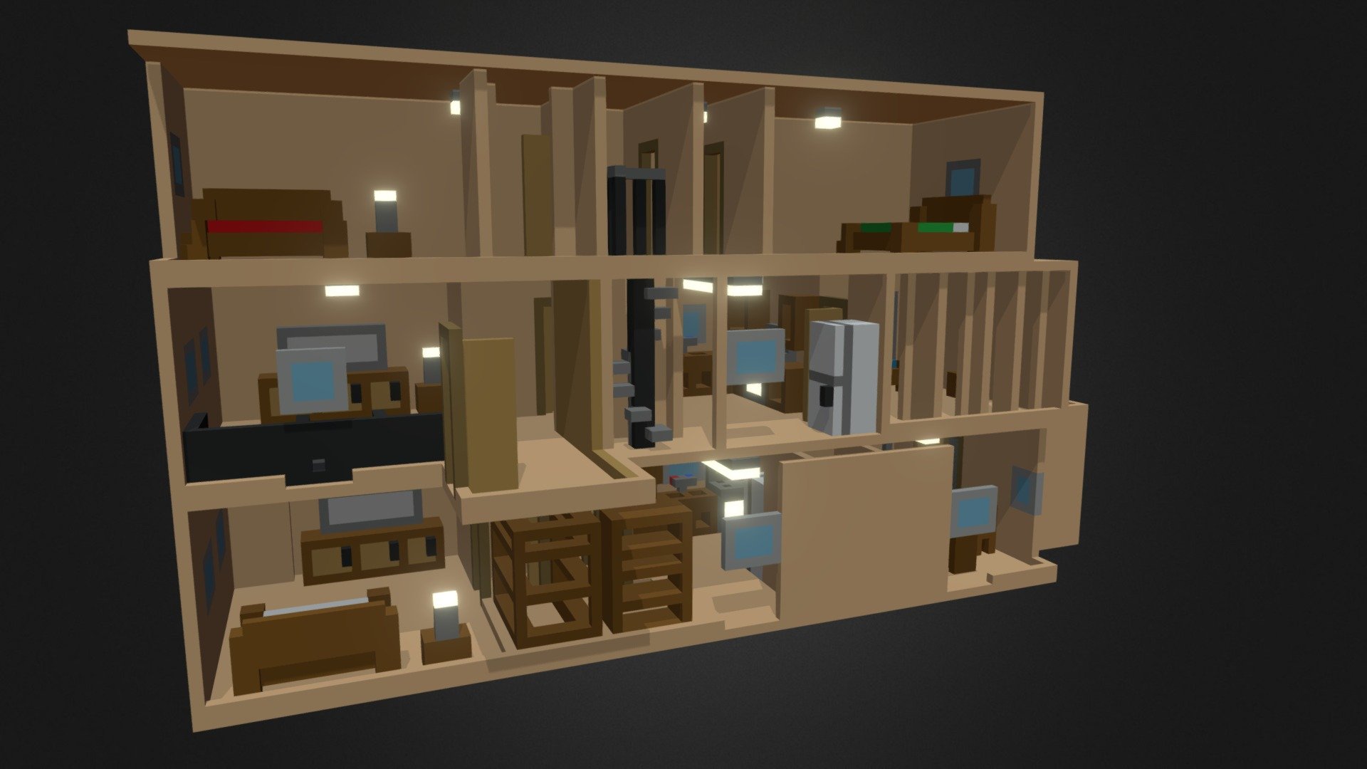 House Floor Plan V2 - Download Free 3D model by carlosmodelingcorner
