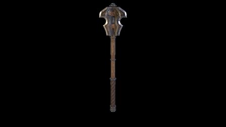 Flanged Curved Mace 3D Model