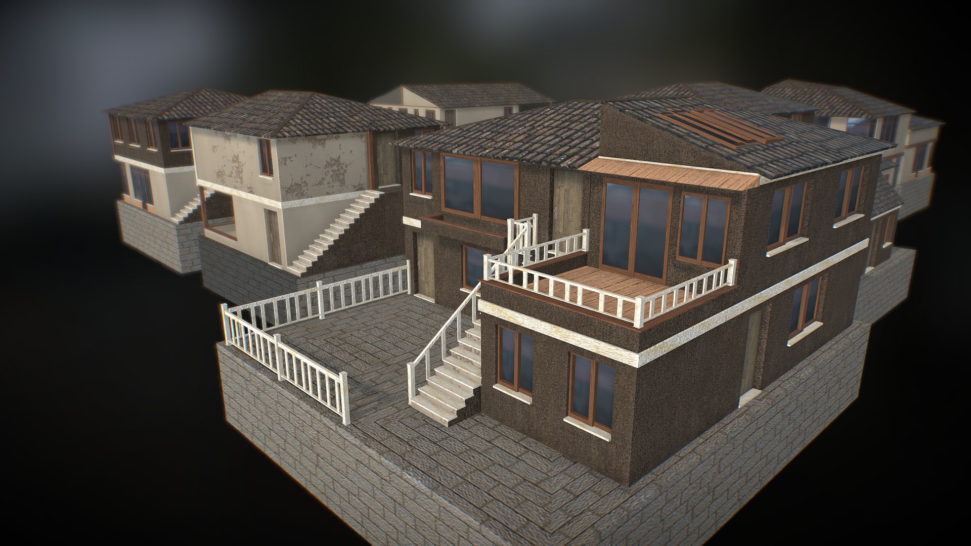 3D model House Kit Bash - This is a 3D model of the House Kit Bash. The 3D model is about a model of a house.