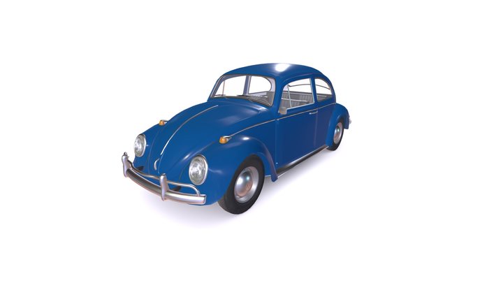 Fusca Azul! 3D Model