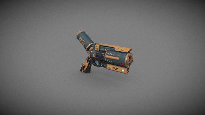FUTURISTIC SYFY GUN WEAPON 3D Model