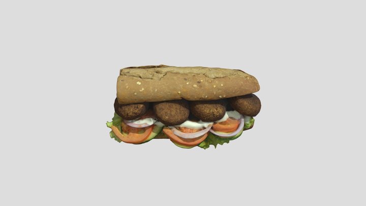 Sandwich with falafel 3D Model