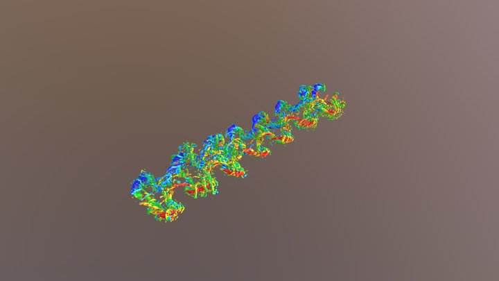 Flycatcher Wake 3 m/s 3D Model