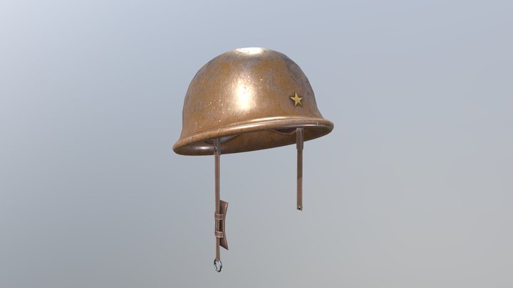 Japanese WW2 Helmet 3D Model