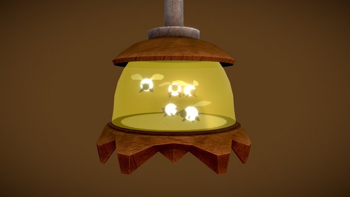 Lamp full of fireflies 3D Model