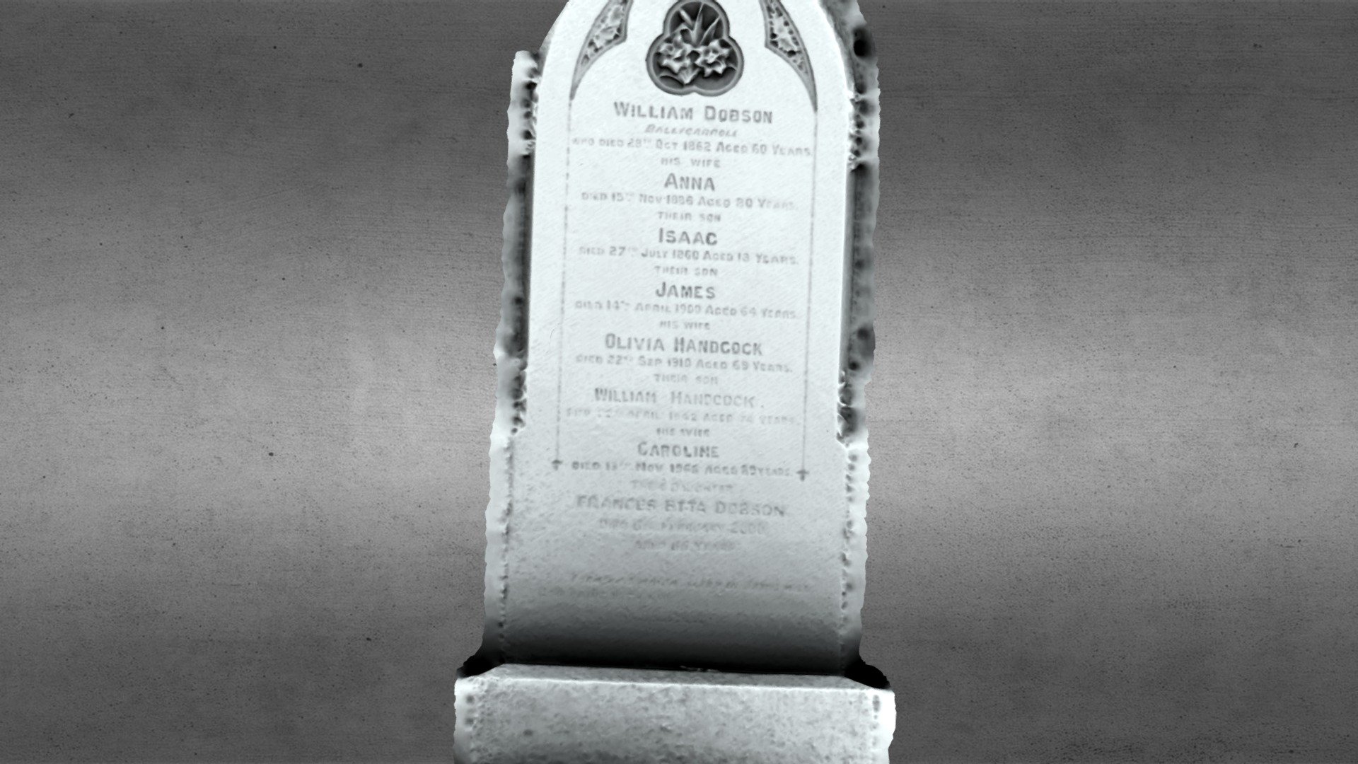 Dobson Grave at the Holy Trinity The rock — Sketchfab embed 3D viewer