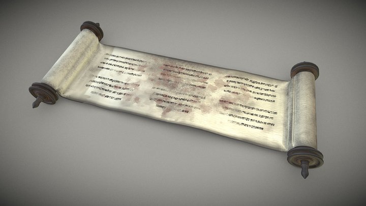 Rouleau de parchemin - parchment roll free 3D model animated rigged