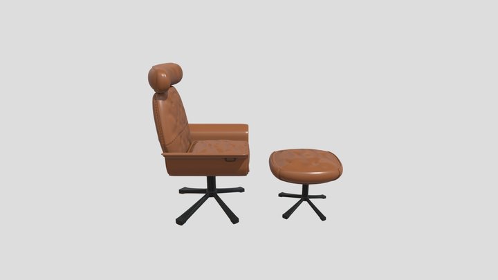 Armchair With FootRest 3D Model