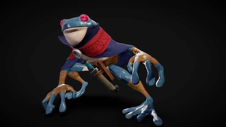 Frog Traveler_low Retop 3D Model
