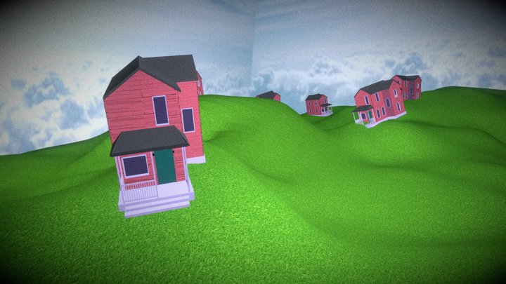 Pink House -Dreamcore 3D Model