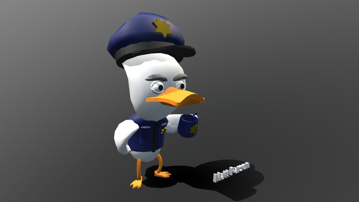 Duck Cop+signature 3D Model