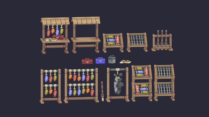 Fishing Furniture Pack 3D Model