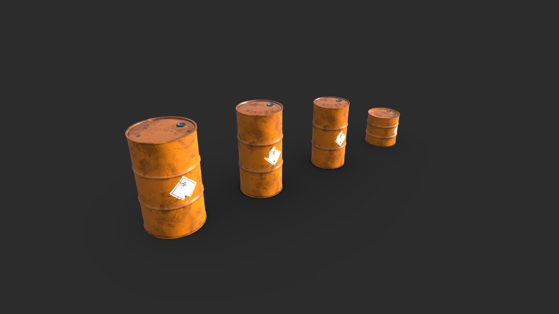 3D model Chemical metal barrel - This is a 3D model of the Chemical metal barrel. The 3D model is about a group of gold and silver coins.