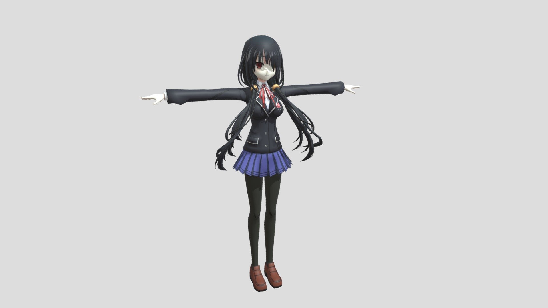 Kurumi Tokisaki with School Uniform - Download Free 3D model by Kitty Paw  (@kittypaw1) [bc52ab5]