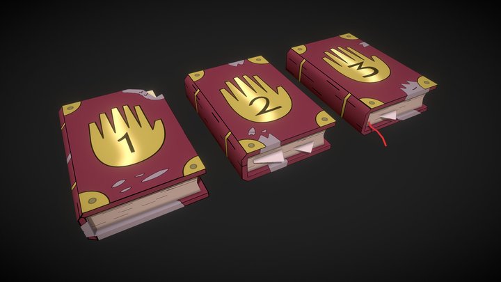 Journals #1 #2 and #3 (Gravity Falls) 3D Model