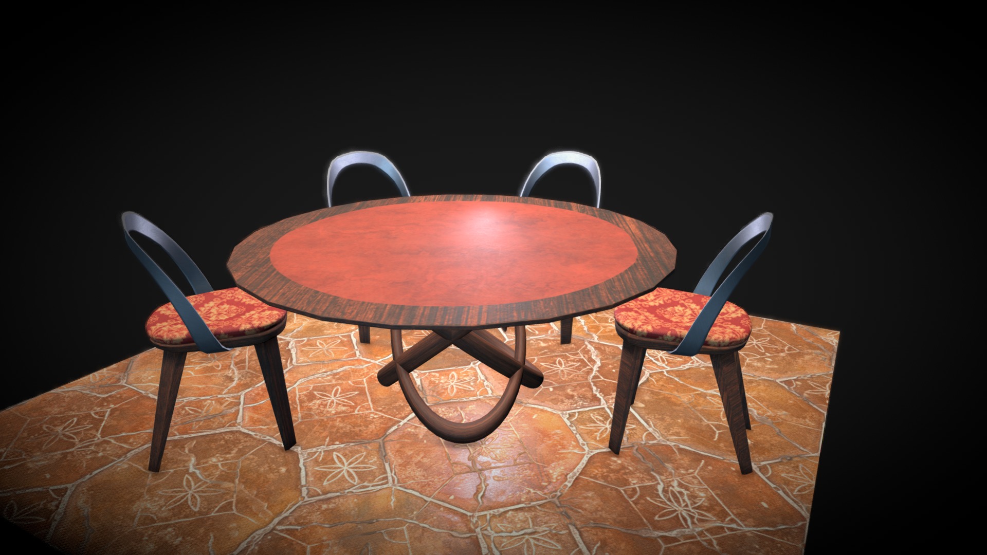 3D model Table And Chairs - This is a 3D model of the Table And Chairs. The 3D model is about a table with chairs around it.
