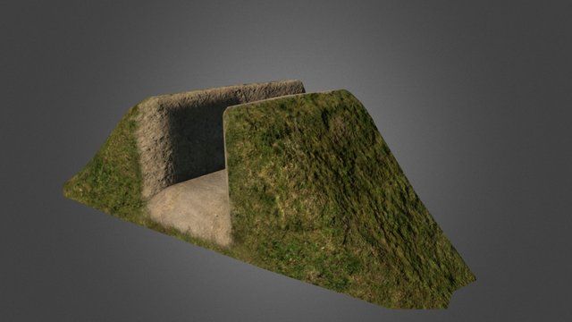 WW2 Fortification Trench Corner X1 3D Model