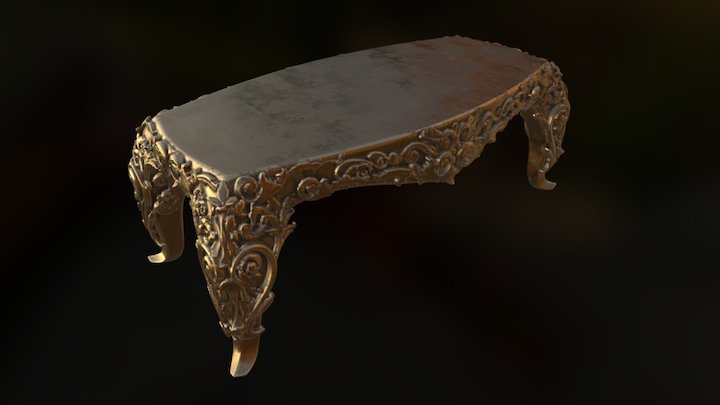 Baroque Table - Bronze (wip) for UE4 3D Model