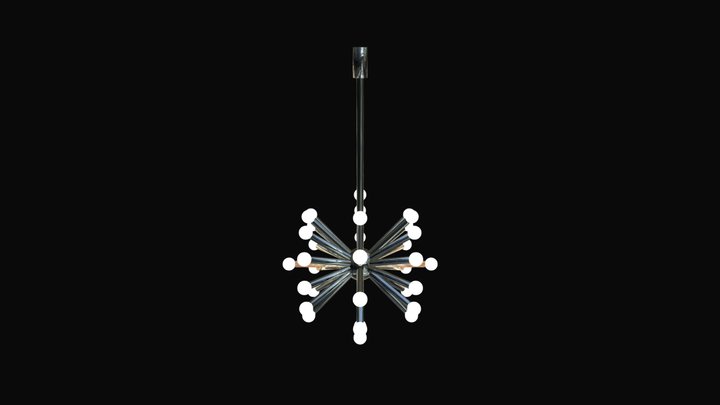 Metalic Modern Lamp Low poly 3D Model