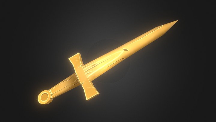 Stylized Wooden Dagger 3D Model
