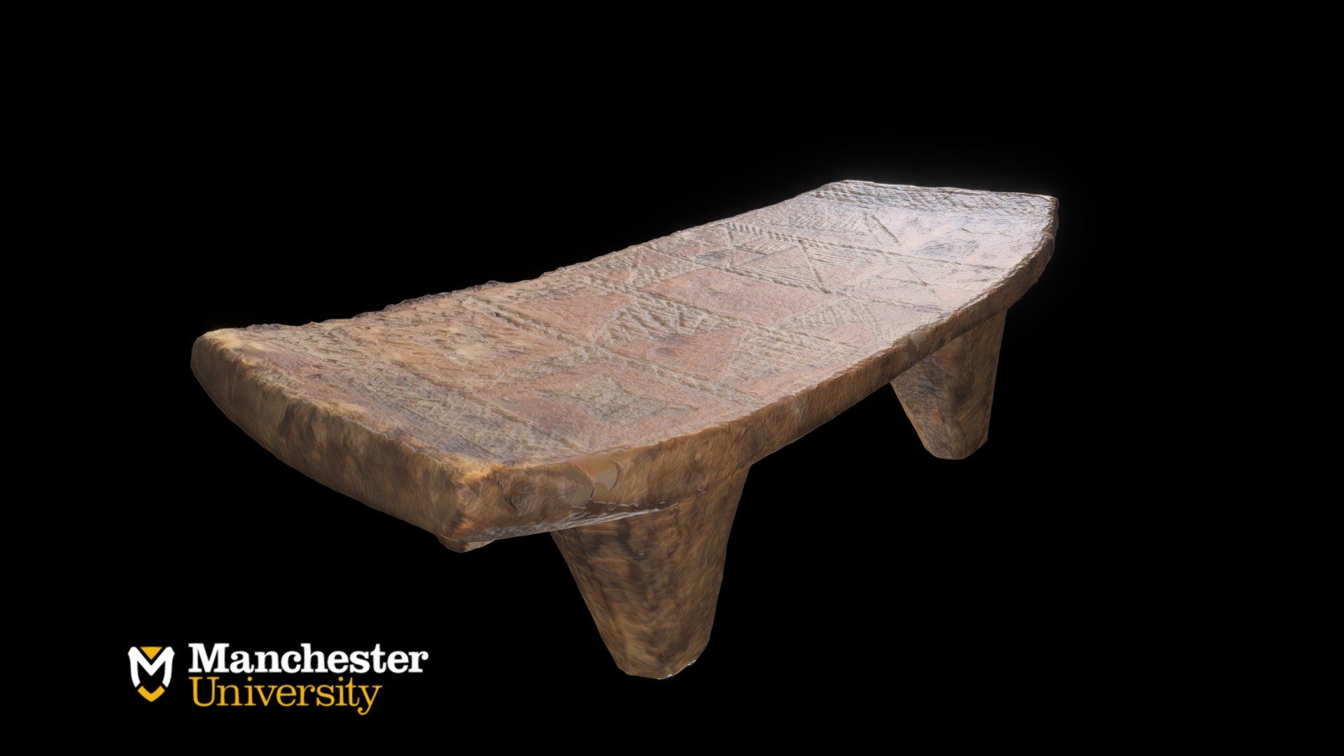 Wooden Stool with Incised Decoration