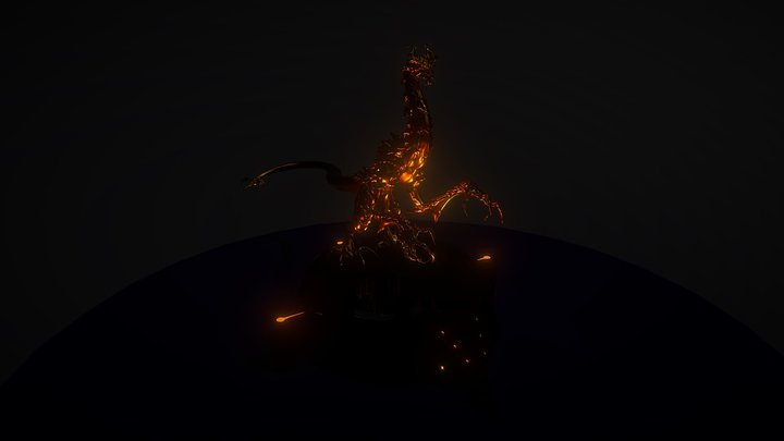 (Gold) Dragon - Basic Body Animation Test (WIP) 3D Model