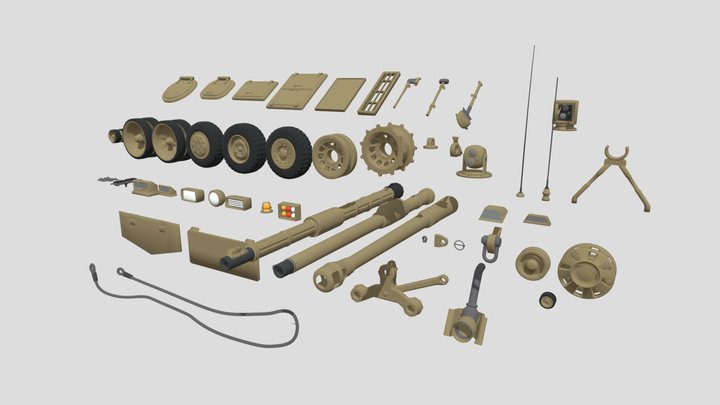 Military_Landvehicle_Kit_1.0 FBX (CC0) – Modelo 3D gratuito STL