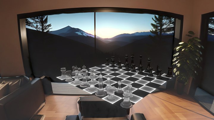 Chess Scene Dark 3D Model