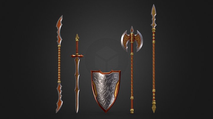 Viking Weapons Pack 3D Model
