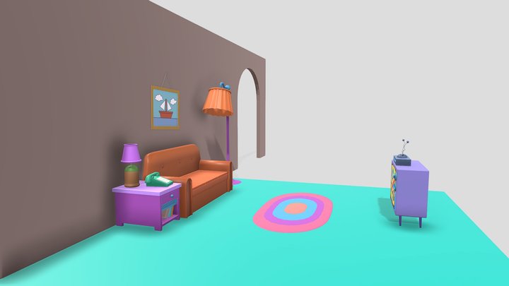 Salon TV des Simpson 3D Model