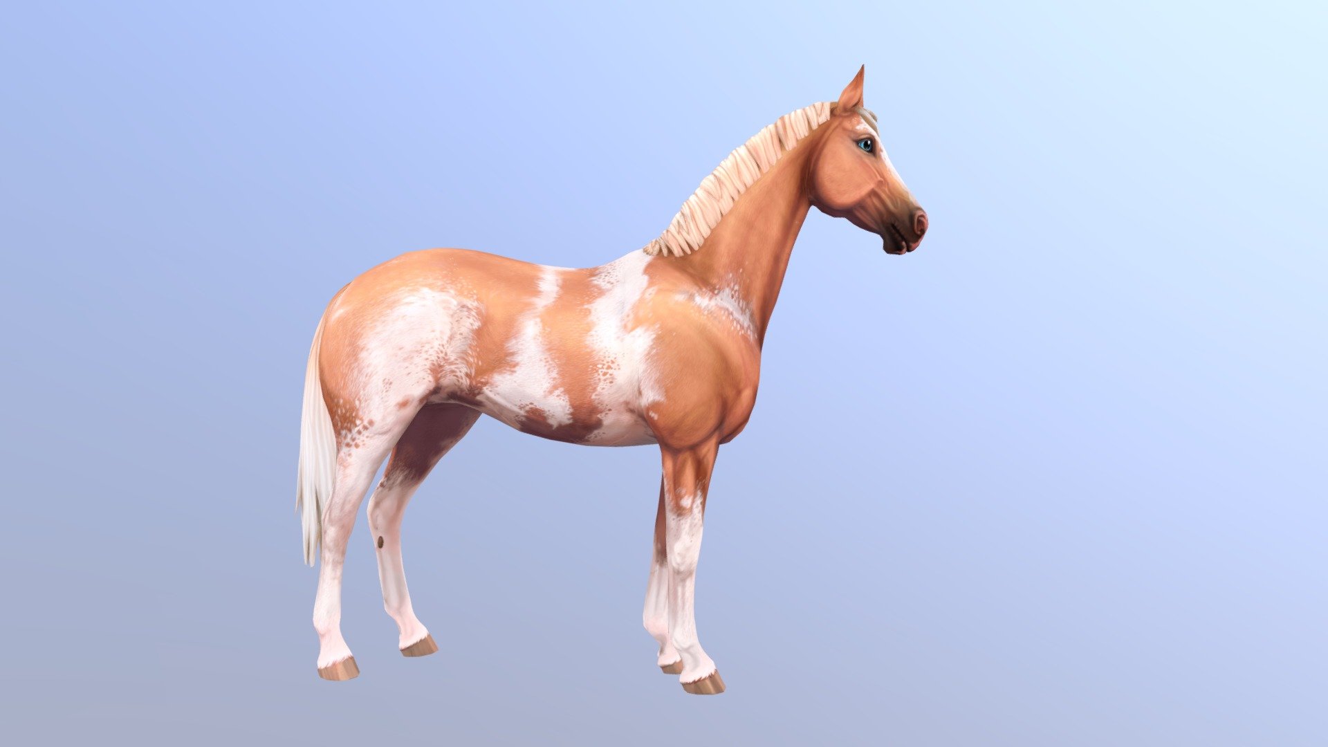 Star Stable SSO English Thouroughbred Sabino 3D model by verena