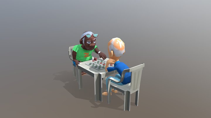 Checkers Duel 3D Model
