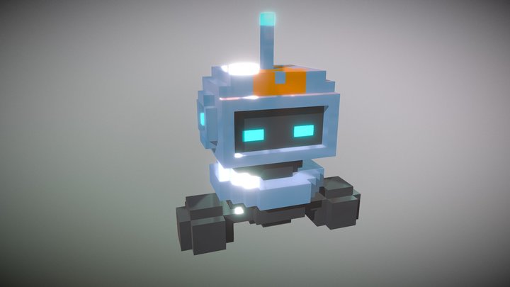 Robots in Voxel Art. 3D Model