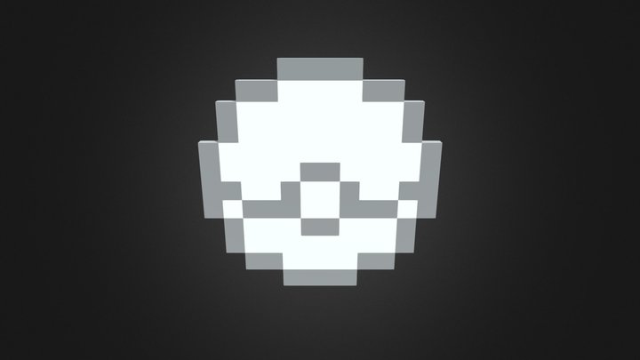 Pokemon Ball Coin TCG Pixel 3D Model