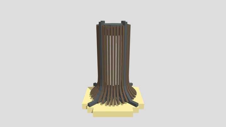 Wooden Slatted Lamp - World Celebration EPCOT 3D Model