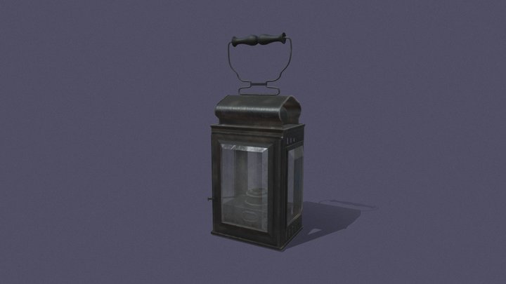 Old oil lantern 3D Model