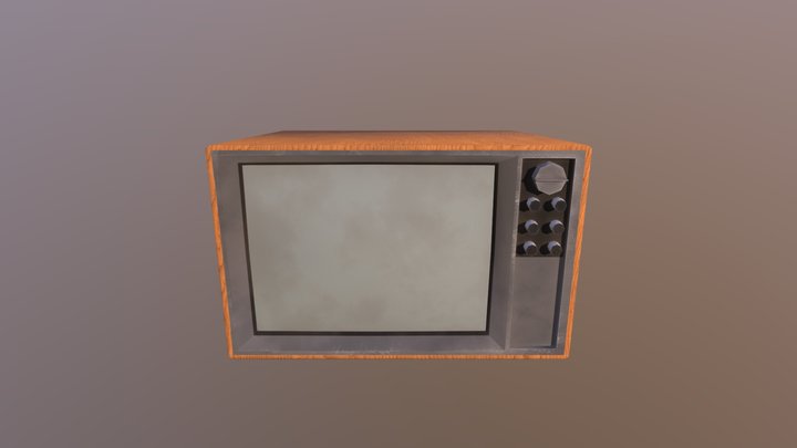 Retro CRT TV - 1980s Television (Game-Ready)