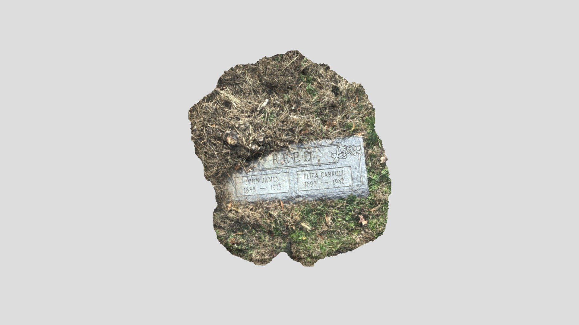 John James & Eliza Carroll Reed Grave Marker - 3D model by Virtual ...