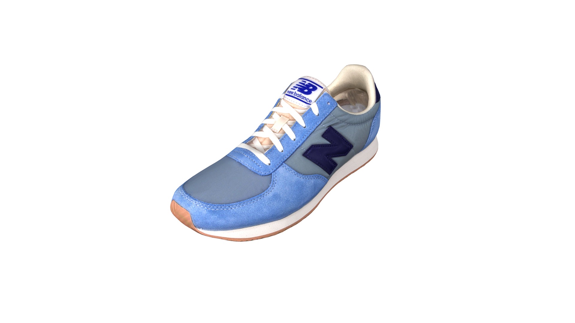 3D model New Balance Sneakers - This is a 3D model of the New Balance Sneakers. The 3D model is about a blue and white shoe.