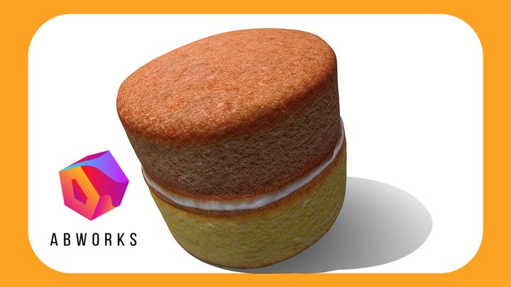 Stylized Sponge Cake 3D Model