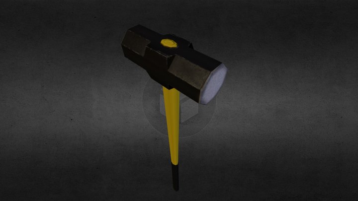 Sledge Hammer Low Poly 3D Model