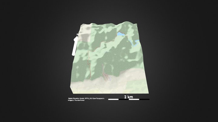 后河_等高地图 – Modelo 3D gratuito STL
