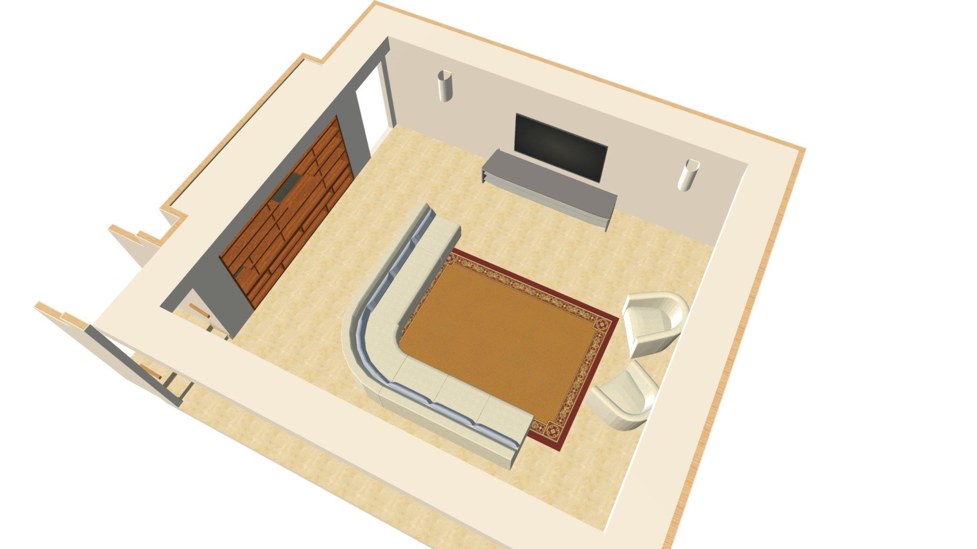 BOOKCASE-TV WALL PLAN OPTION 2