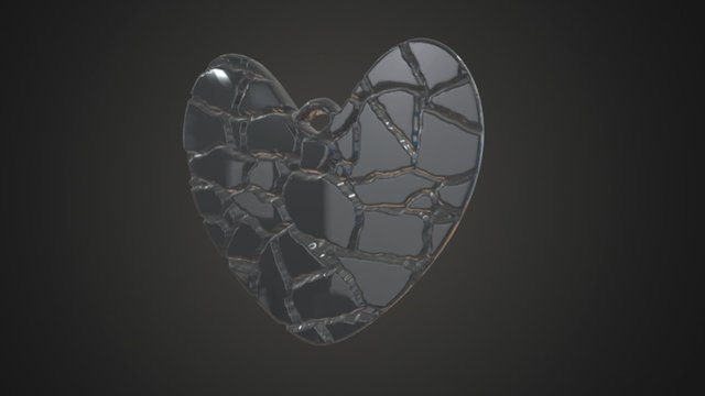 Broken heart pendant 3D Model