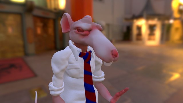 Rat with tie 3D Model