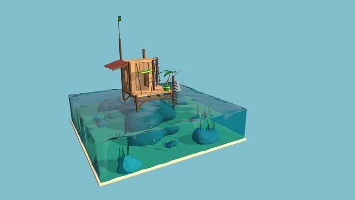 WaterDiorama 3D Model